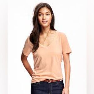 GAP Peach Short Sleeve V-Neck Tee